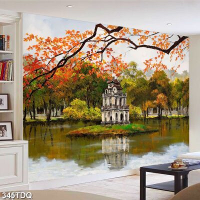 Tranh treo tường phong cảnh đồng quê – làng quê nông thôn Việt Nam