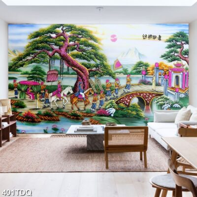 Tranh treo tường phong cảnh đồng quê – làng quê nông thôn Việt Nam