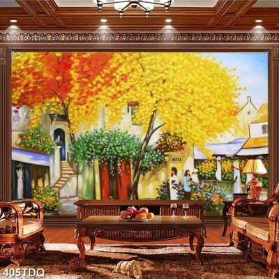 Tranh treo tường phong cảnh đồng quê – làng quê nông thôn Việt Nam