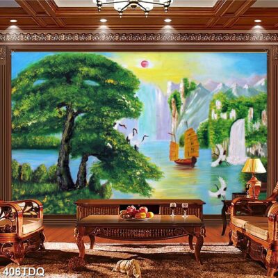 Tranh treo tường phong cảnh đồng quê – làng quê nông thôn Việt Nam