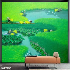 Tranh treo tường phong cảnh đồng quê – làng quê nông thôn Việt Nam