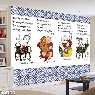 Tranh treo tường phong cảnh đồng quê – làng quê nông thôn Việt Nam