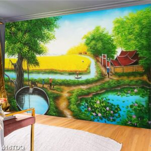 Tranh treo tường phong cảnh đồng quê – làng quê nông thôn Việt Nam