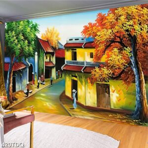 Tranh treo tường phong cảnh đồng quê – làng quê nông thôn Việt Nam