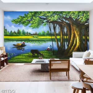 Tranh treo tường phong cảnh đồng quê – làng quê nông thôn Việt Nam