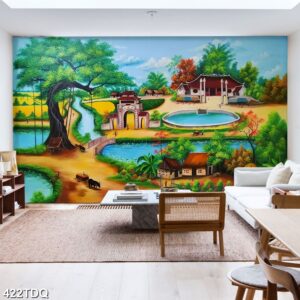 Tranh treo tường phong cảnh đồng quê – làng quê nông thôn Việt Nam