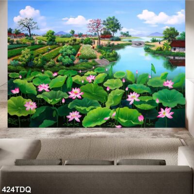 Tranh treo tường phong cảnh đồng quê – làng quê nông thôn Việt Nam