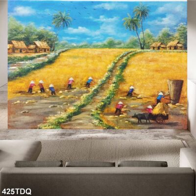 Tranh treo tường phong cảnh đồng quê – làng quê nông thôn Việt Nam