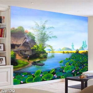 Tranh treo tường phong cảnh đồng quê – làng quê nông thôn Việt Nam