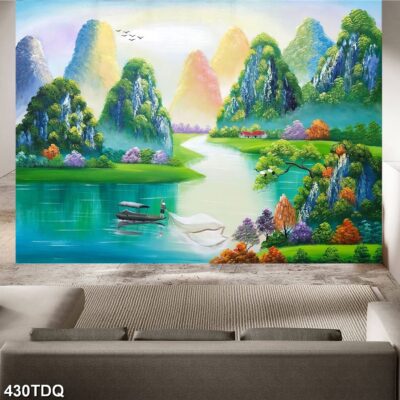 Tranh treo tường phong cảnh đồng quê – làng quê nông thôn Việt Nam