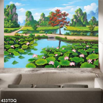 Tranh treo tường phong cảnh đồng quê – làng quê nông thôn Việt Nam