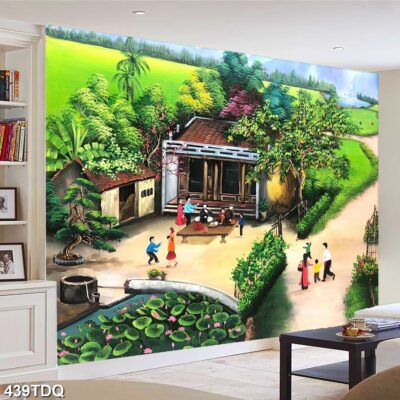 Tranh treo tường phong cảnh đồng quê – làng quê nông thôn Việt Nam
