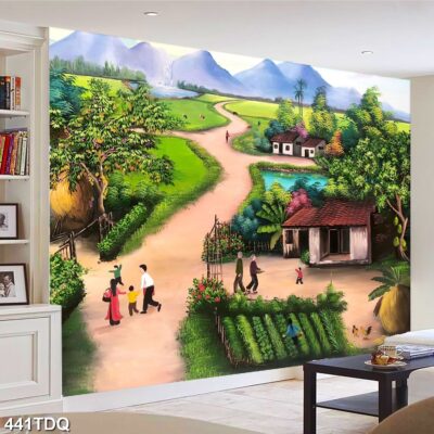 Tranh treo tường phong cảnh đồng quê – làng quê nông thôn Việt Nam