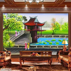 Tranh treo tường phong cảnh đồng quê – làng quê nông thôn Việt Nam