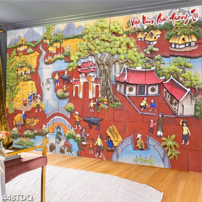 Tranh treo tường phong cảnh đồng quê – làng quê nông thôn Việt Nam