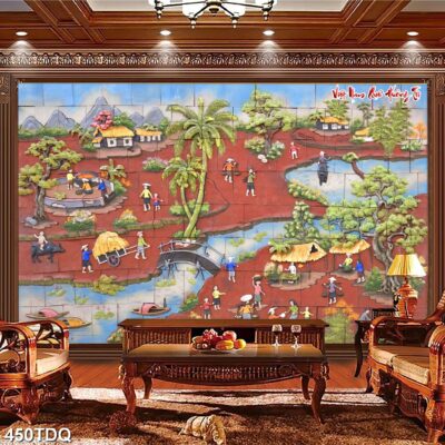 Tranh treo tường phong cảnh đồng quê – làng quê nông thôn Việt Nam
