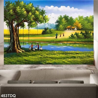 Tranh treo tường phong cảnh đồng quê – làng quê nông thôn Việt Nam