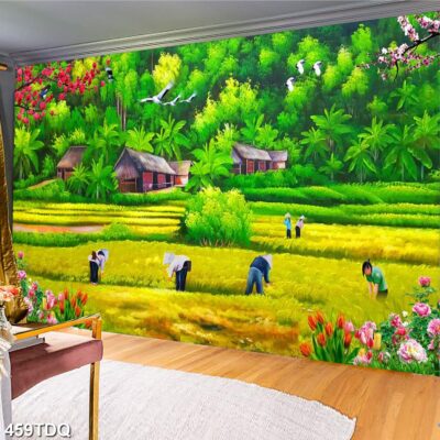Tranh treo tường phong cảnh đồng quê – làng quê nông thôn Việt Nam