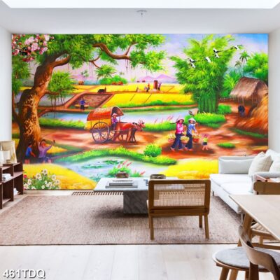 Tranh treo tường phong cảnh đồng quê – làng quê nông thôn Việt Nam