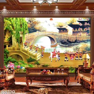 Tranh treo tường phong cảnh đồng quê – làng quê nông thôn Việt Nam