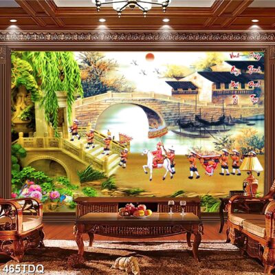 Tranh treo tường phong cảnh đồng quê – làng quê nông thôn Việt Nam