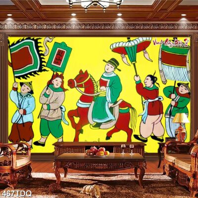 Tranh treo tường phong cảnh đồng quê – làng quê nông thôn Việt Nam