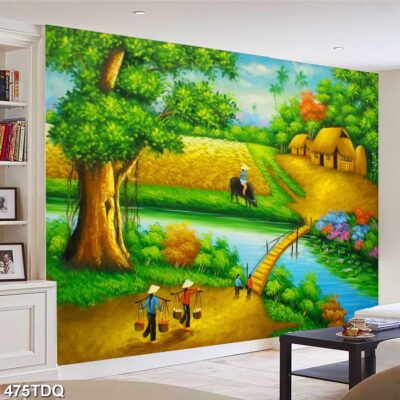 Tranh treo tường phong cảnh đồng quê – làng quê nông thôn Việt Nam