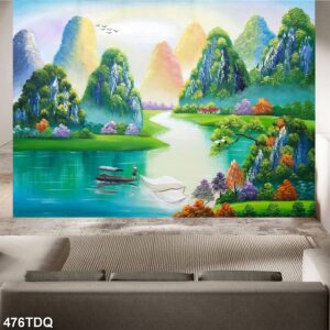 Tranh treo tường phong cảnh đồng quê – làng quê nông thôn Việt Nam