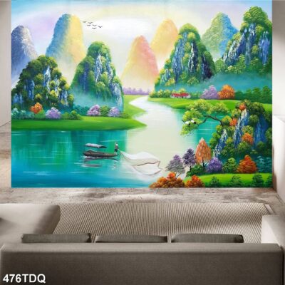 Tranh treo tường phong cảnh đồng quê – làng quê nông thôn Việt Nam