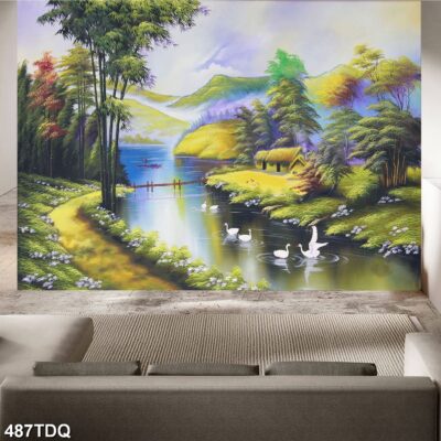 Tranh treo tường phong cảnh đồng quê – làng quê nông thôn Việt Nam