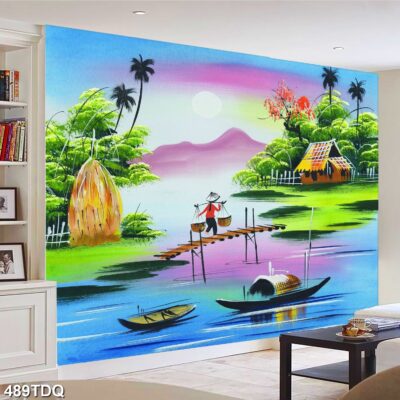 Tranh treo tường phong cảnh đồng quê – làng quê nông thôn Việt Nam