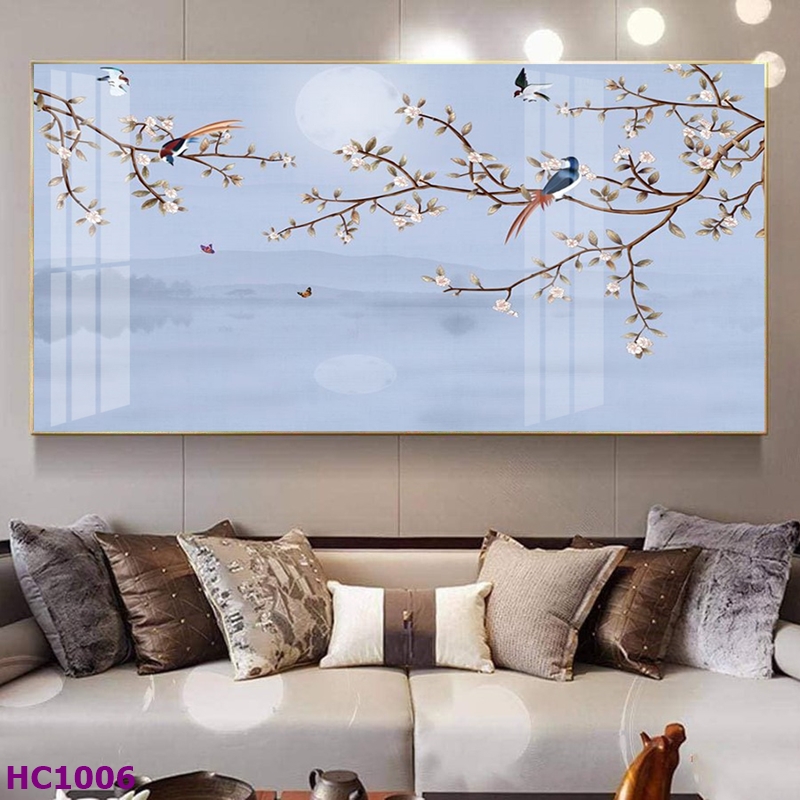 HC1006 Tranh Chim và Hoa Trung Quốc Trang Trí Phòng Khách Sang Trọng, Tinh Tế, Hiện Đại Tranh Chim và Hoa Trung Quốc Trang Trí Phòng Khách Sang Trọng, Tinh Tế, Hiện Đại