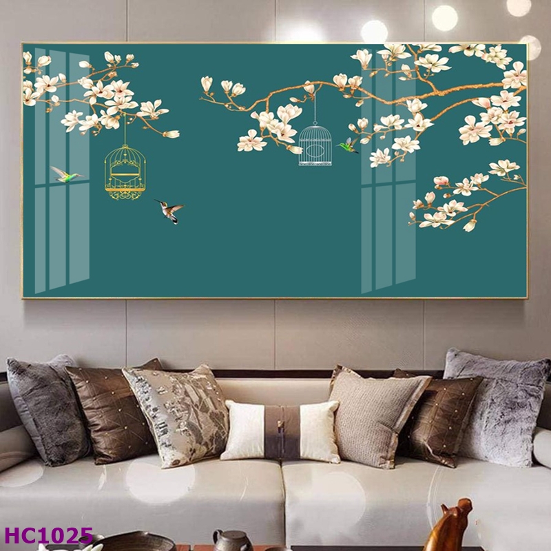 HC1025 Tranh Chim và Hoa Trung Quốc Trang Trí Phòng Khách Sang Trọng, Tinh Tế, Hiện Đại Tranh Chim và Hoa Trung Quốc Trang Trí Phòng Khách Sang Trọng, Tinh Tế, Hiện Đại