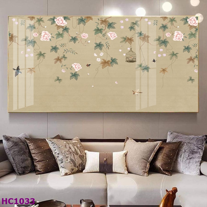 HC1033 Tranh Chim và Hoa Trung Quốc Trang Trí Phòng Khách Sang Trọng, Tinh Tế, Hiện Đại Tranh Chim và Hoa Trung Quốc Trang Trí Phòng Khách Sang Trọng, Tinh Tế, Hiện Đại