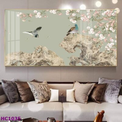 Tranh Chim và Hoa Trung Quốc Trang Trí Phòng Khách Sang Trọng, Tinh Tế, Hiện Đại