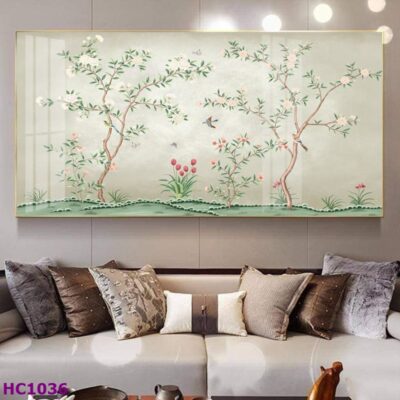 Tranh Chim và Hoa Trung Quốc Trang Trí Phòng Khách Sang Trọng, Tinh Tế, Hiện Đại