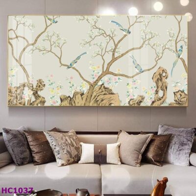 Tranh Chim và Hoa Trung Quốc Trang Trí Phòng Khách Sang Trọng, Tinh Tế, Hiện Đại