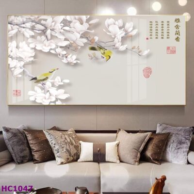Tranh Chim và Hoa Trung Quốc Trang Trí Phòng Khách Sang Trọng, Tinh Tế, Hiện Đại