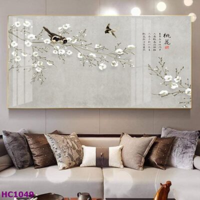 Tranh Chim và Hoa Trung Quốc Trang Trí Phòng Khách Sang Trọng, Tinh Tế, Hiện Đại