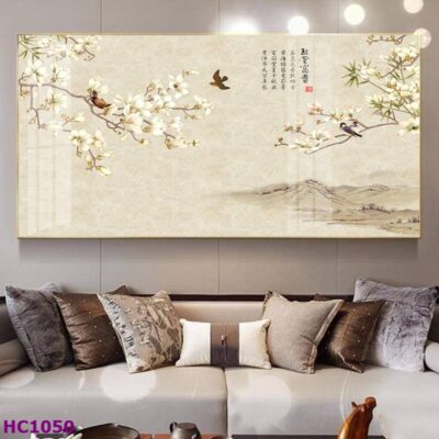 Tranh Chim và Hoa Trung Quốc Trang Trí Phòng Khách Sang Trọng, Tinh Tế, Hiện Đại