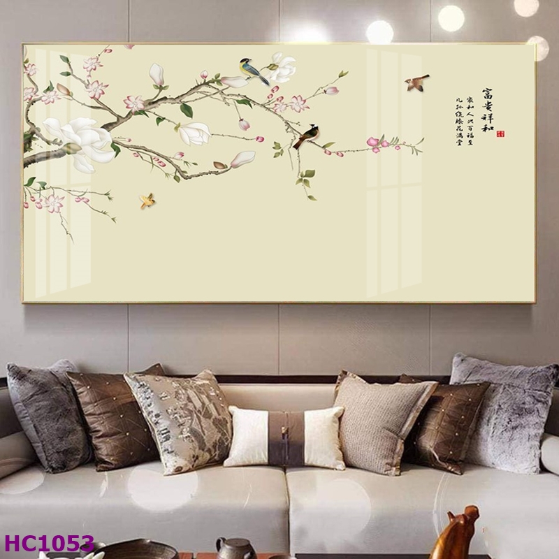 HC1053 Tranh Chim và Hoa Trung Quốc Trang Trí Phòng Khách Sang Trọng, Tinh Tế, Hiện Đại Tranh Chim và Hoa Trung Quốc Trang Trí Phòng Khách Sang Trọng, Tinh Tế, Hiện Đại