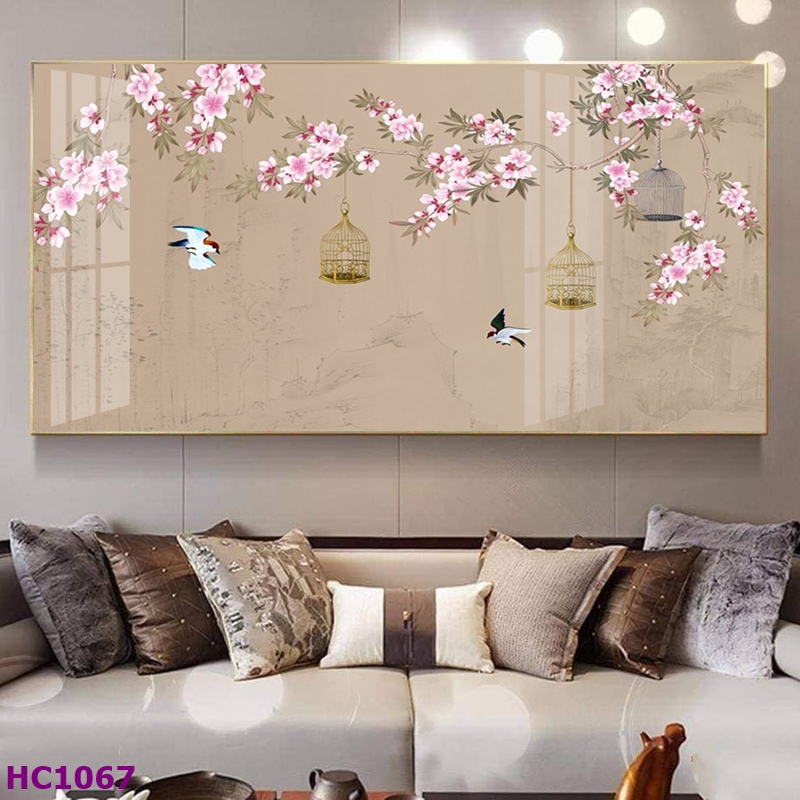 HC1067 Tranh Chim và Hoa Trung Quốc Trang Trí Phòng Khách Sang Trọng, Tinh Tế, Hiện Đại Tranh Chim và Hoa Trung Quốc Trang Trí Phòng Khách Sang Trọng, Tinh Tế, Hiện Đại