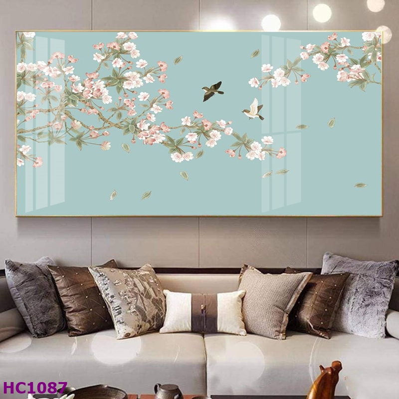HC1087 Tranh Chim và Hoa Trung Quốc Trang Trí Phòng Khách Sang Trọng, Tinh Tế, Hiện Đại Tranh Chim và Hoa Trung Quốc Trang Trí Phòng Khách Sang Trọng, Tinh Tế, Hiện Đại