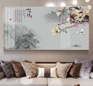 Tranh Chim và Hoa Trung Quốc Trang Trí Phòng Khách Sang Trọng, Tinh Tế, Hiện Đại