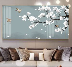 Tranh Chim và Hoa Trung Quốc Trang Trí Phòng Khách Sang Trọng, Tinh Tế, Hiện Đại