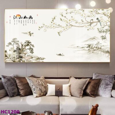 Tranh Chim và Hoa Trung Quốc Trang Trí Phòng Khách Sang Trọng, Tinh Tế, Hiện Đại