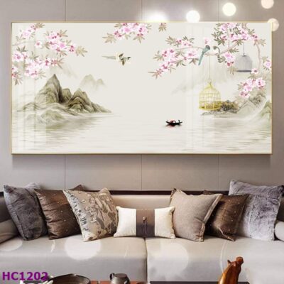 Tranh Chim và Hoa Trung Quốc Trang Trí Phòng Khách Sang Trọng, Tinh Tế, Hiện Đại