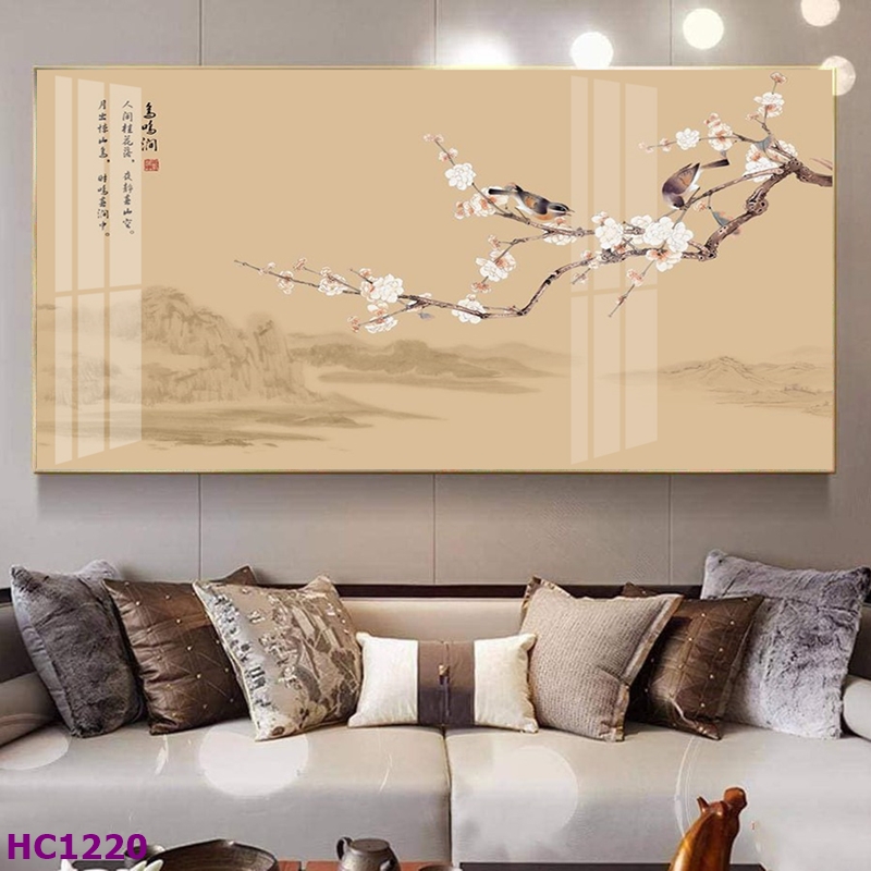 HC1220 Tranh Chim và Hoa Trung Quốc Trang Trí Phòng Khách Sang Trọng, Tinh Tế, Hiện Đại Tranh Chim và Hoa Trung Quốc Trang Trí Phòng Khách Sang Trọng, Tinh Tế, Hiện Đại