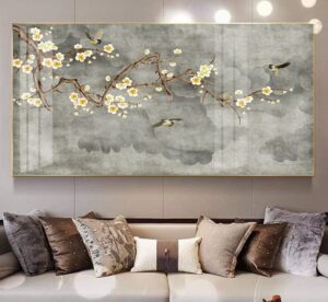 Tranh Chim và Hoa Trung Quốc Trang Trí Phòng Khách Sang Trọng, Tinh Tế, Hiện Đại
