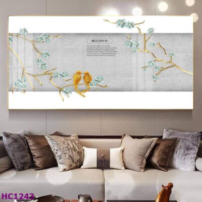 Tranh Chim và Hoa Trung Quốc Trang Trí Phòng Khách Sang Trọng, Tinh Tế, Hiện Đại